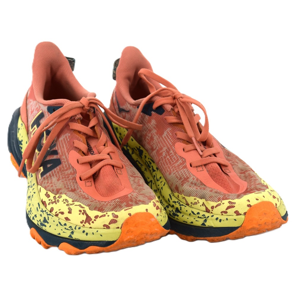 Hoka Speedgoat 6 Trail‎ Running Shoes Mens 8.5 Orange Yellow Good Vibram Soles